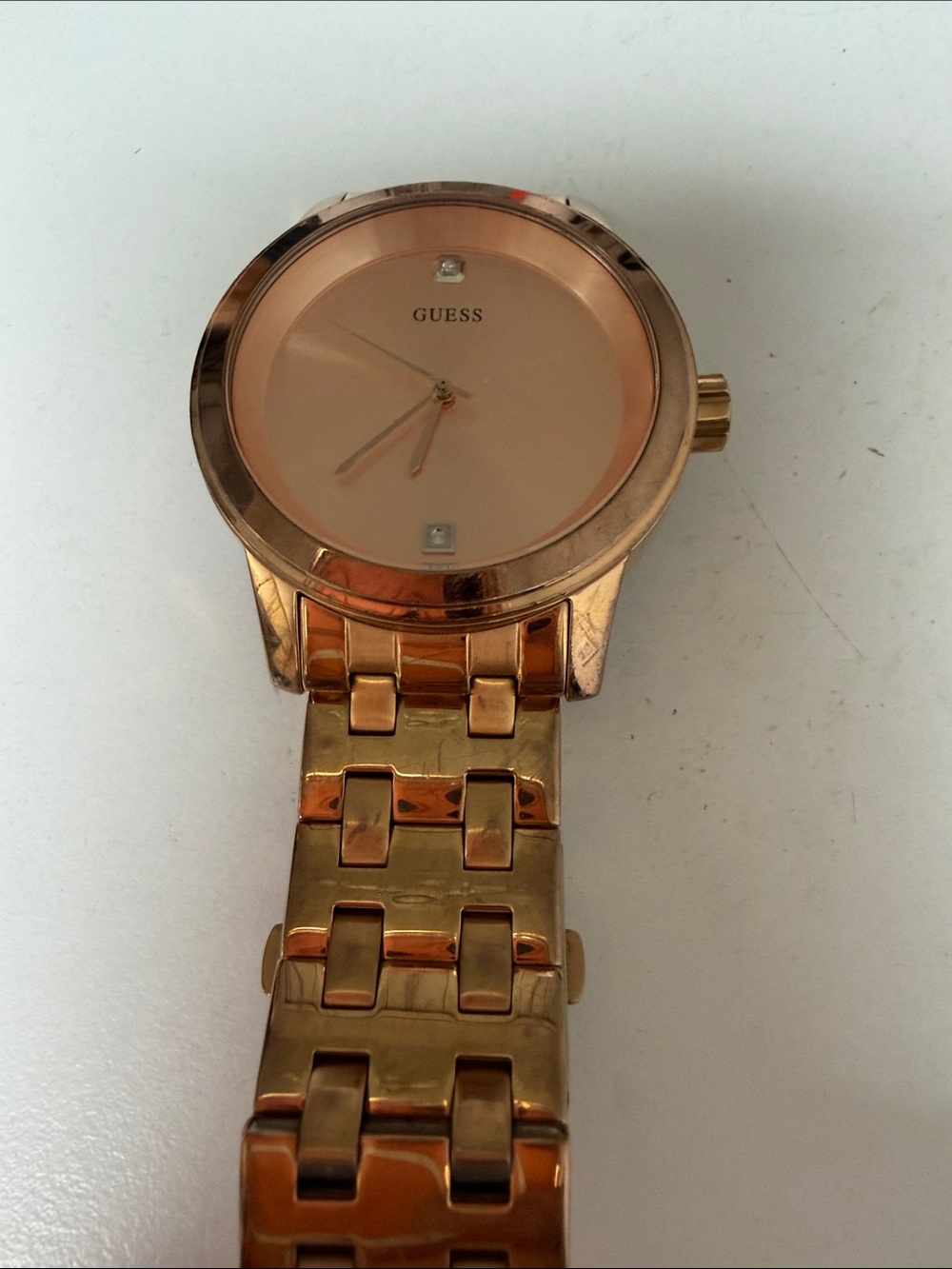 GUESS Rose Gold-Tone men’s or Unisex Bracelet Watch